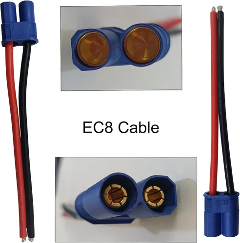 Vista 3 de 2 pares EC8 estilo macho y hembra conector adaptador enchufe con 5.9 in 10awg cable de silicona para RC Lipo batería