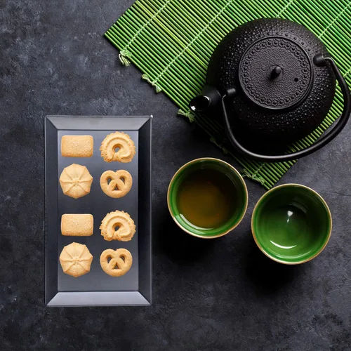 Vista 5 de Needzo Plato rectangular negro de melamina para sushi, plato de aperitivo asiático, vajilla de cocina japonesa, 11 1/4 x 6 1/2 pulgadas, juego de 2