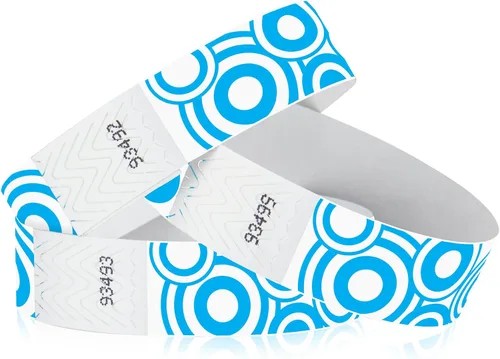 Vista 17 de 500 pulseras Tyvek con globos de Wristco para eventos, cómodas pulseras de papel resistentes a desgarros, pulseras de identificación
