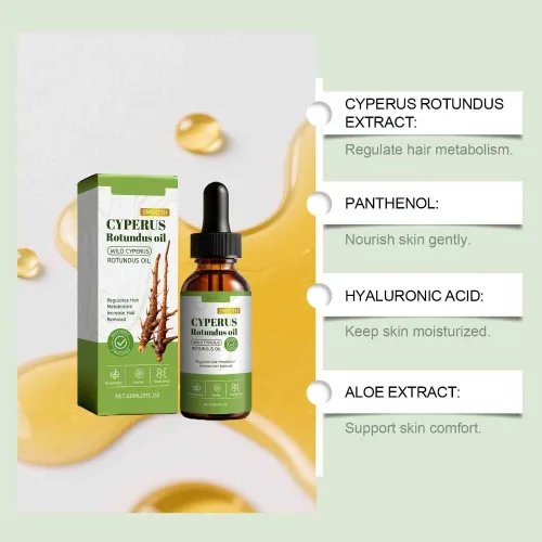 Vista 8 de 3PCS Cyperus Rotundus Hair Removal Care Oil Body Moisturizing Nourishing Hair Removal Care Oil 60ml