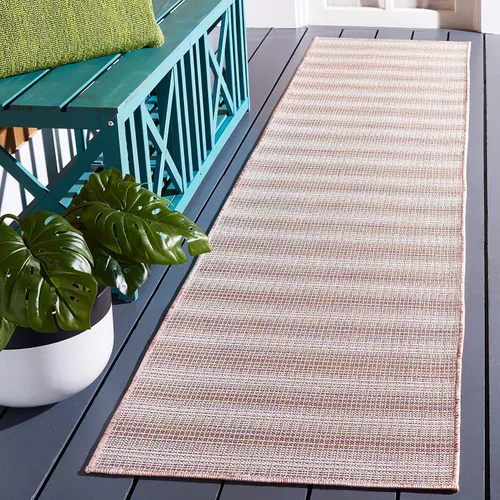 Vista 20 de SAFAVIEH Hampton Collection - Alfombra lavable para exteriores de 2 x 9 pies, color marfil y gris, no desprende pelusa y fácil de limpiar, ideal