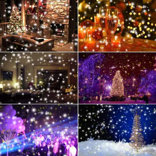Vista 6 de Proyector de luces de nieve de Halloween, proyector de luz LED impermeable de nevadas, proyector de iluminación de nieve para interiores