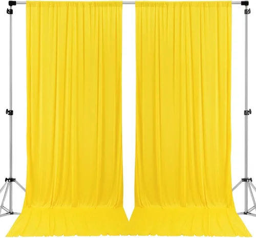 Vista 30 de AK TRADING CO. Cortinas de telón de fondo de poliéster beige de 10 x 10 pies con bolsillos para varillas - Cortinas para decoración de ventanas