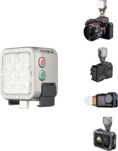Vista 10 de Harlowe Atom 2 Pocket Duo Kit - Mini luz magnética para cámara de 2 W - Luz de llenado con sensor de movimiento recargable tipo C para vlogging