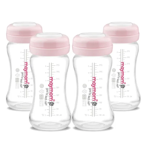 Vista 15 de Maymom Botella de recolección de leche de boca ancha con tapa de cúpula, parte superior de botella, disco SureSeal; compatible con botellas Spectra