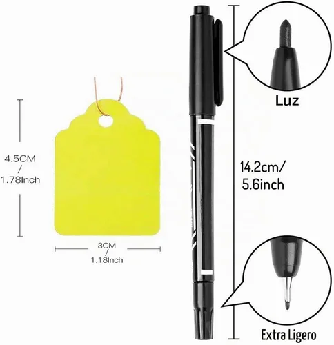 Vista 6 de 500 etiquetas impermeables con cuerda, etiquetas reutilizables de plástico para colgar