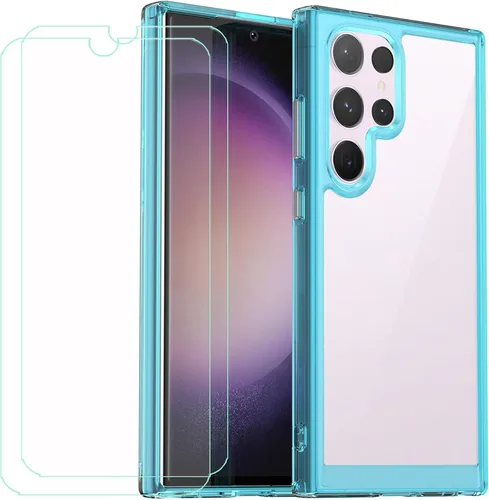 Vista 12 de Funda de TPU para ExAchat C24 Ultra 5G + 2 HD de vidrio templado, carcasa protectora trasera - 9 dureza anti-arañazos protector de pantalla
