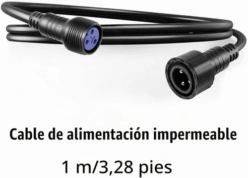Vista 5 de Cable de alimentación impermeable, 3 pines 13AWG 2.5mm2, conector impermeable, cable de extensión de alimentación, 3.3 ft 3.2 pies IP65 par luz al