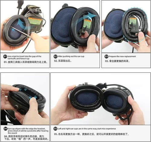 Vista 7 de Almohadillas de gel de silicona compatibles con auriculares MSA SORDIN Protección auditiva Reducción de ruido