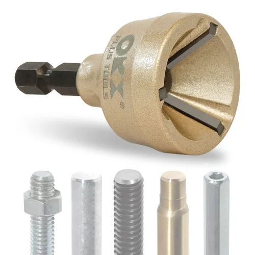 Vista 10 de 2 piezas de juego de herramientas de desbarbado y achaflanado, broca de desbarbado externa, broca avellanada para ajuste de 1/8"-3/4" (3mm-19mm)