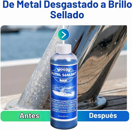 Vista 4 de Woody Wax Sellador de metal marino, 6 meses para barco y sellador de metal marino para aluminio anodizado, acero inoxidable y cromo, restaura