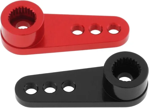 Vista 6 de Paquete de 2 brazos de dirección de metal 25T servo bocina M3 hilos compatibles con modelos RC/coche camión buggy (negro)