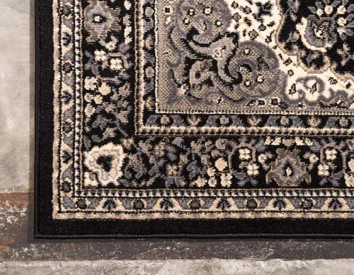 Vista 8 de Unique Loom - Alfombra de área estilo persa tradicional de la colección Reza, de 2 pies 2 pulgadas x 3 pies, colores negro y beige