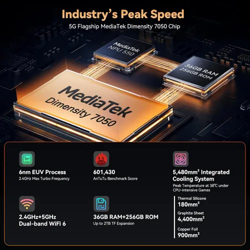 Vista 3 de Blackview XPLORE 1 AI 5G - Teléfono resistente desbloqueado Android 15, batería de 20000mAh 36GB+256GB/TF 2TB, teléfono inteligente resistente