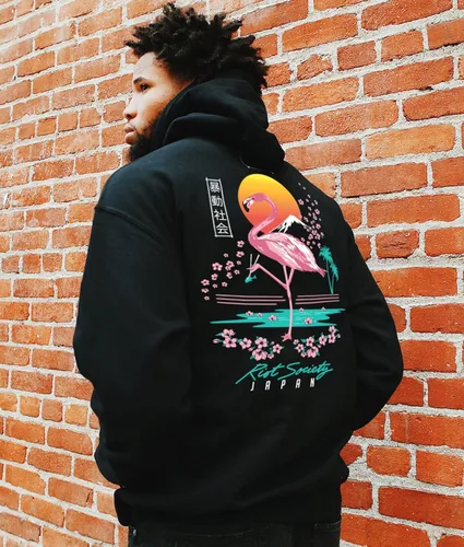 Vista 3 de Riot Society Sudadera con capucha estampada o bordada para hombre