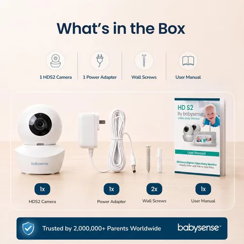 Vista 9 de Babysense Cámara complementaria de repuesto para monitor de bebé HDS2, solo funciona con monitores HDS2, requiere unidad principal HDS2