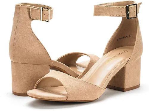 Vista 2 de DREAM PAIRS - Sandalias de tacón grueso y bajo para mujer