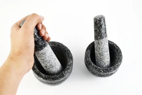 Vista 6 de 2 Mini Size Replacement Pestle Only Asian Style Spice Cooking Kitchen Granite Rock Grinder Small (5.2 in + 6.2 in / 13.0+16.0 cm.)
