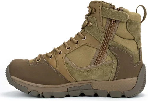 Vista 3 de RYNO GEAR Trek Coolmax Botas tácticas con cremallera lateral Coyote
