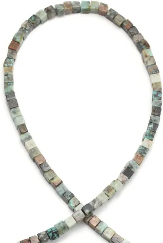 Vista 2 de Piedra natural de 0.15 x 0.176 pulgadas (0.157 x 0.157 in), cuentas sueltas de turquesa africana, energía curativa de cristal para hacer joyas