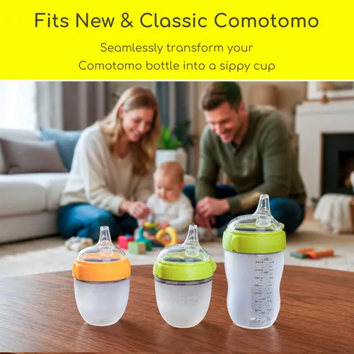 Vista 2 de CHUBBIEE Boquillas para botellas Comotomo Gen 2 y Classic, 6 meses + Pezón sorbo