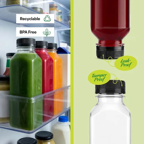 Vista 4 de EconoHome 16oz, paquete de 100 botellas de jugo sin BPA, a prueba de fugas