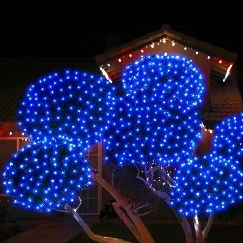 Vista 8 de WBao - Luces de Navidad, 200 LED de red de 8.4 x 5.2 pies, luz de malla para exteriores con 8 modos, temporizador, certificado UL, conectables