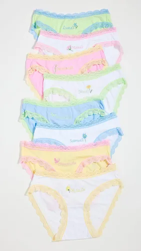 Vista 2 de Stripe & Stare Paquete de 8 calzones franceses de la semana para mujer