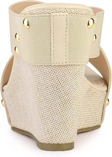 Vista 3 de Allegra K Sandalias de plataforma para mujer Oro M