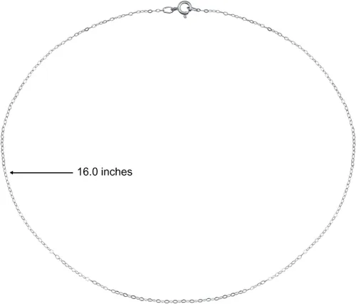Vista 55 de Hoops & Loops Collar de plata de ley 925 de 0.035 in de fino y delicado collar de cadena de cable para mujeres, adolescentes, niñas, hombres, 16