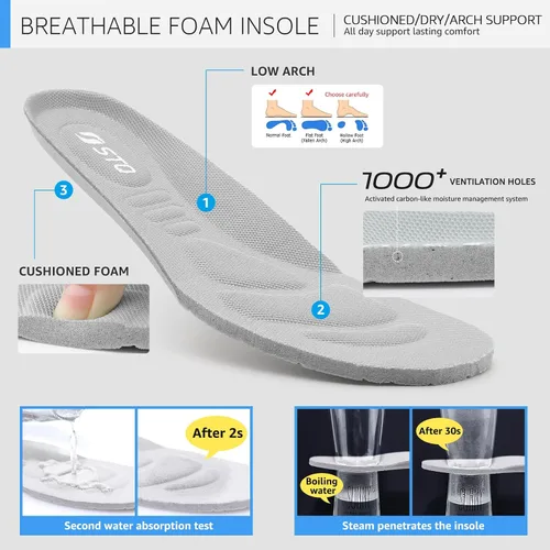 Vista 6 de STQ Zapatos deportivos para caminar resistentes al agua para mujer con soporte de arco