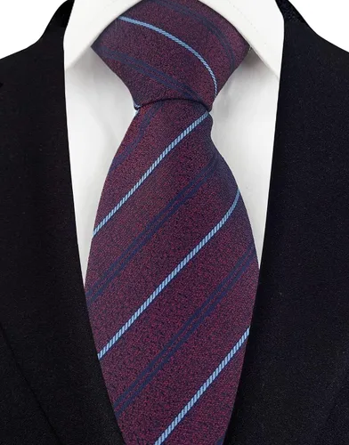 Vista 56 de Secdtie Corbata clásica de seda tejida jacquard a rayas para hombre