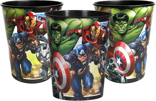 Vista 6 de Unique Vaso de plástico para estadio, 16 onzas, Vengadores, 1 unidad