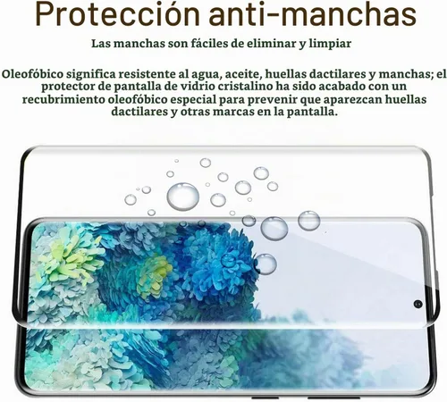 Vista 6 de Samsung Galaxy S20 Protector de pantalla de vidrio templado con protector de lente de cámara [cubierta curva 3D] [compatible con huellas dactilares]