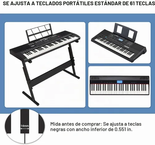 Vista 7 de Pegatinas para teclado de piano, etiquetas extraíbles de silicona para 61 teclas, color negro