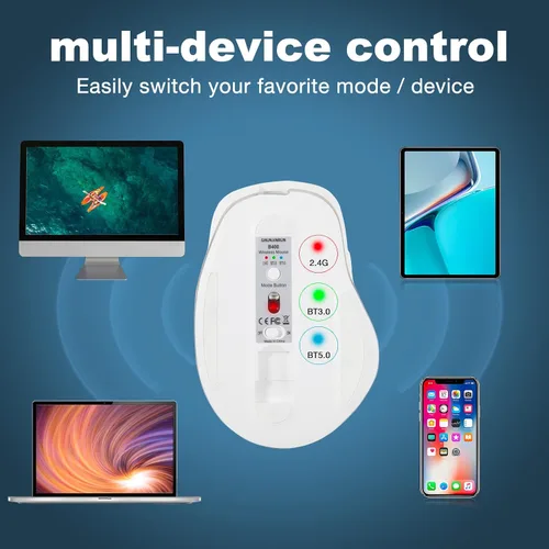 Vista 3 de SHUNJINRUN Mouse Bluetooth mouse inalámbrico recargable para computadora 3 modos BT50BT30USB ratones inalámbricos silenciosos para laptop Surface