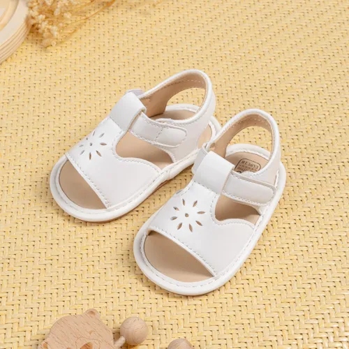 Vista 183 de Meckior Sandalias de verano con punta abierta y suave de piel sintética para bebés y niñas pequeñas