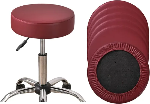 Vista 11 de HAOYONG Juego de 2 fundas redondas para taburetes de bar, impermeables, de poliuretano, fundas elásticas para taburetes de bar, fundas para sillas