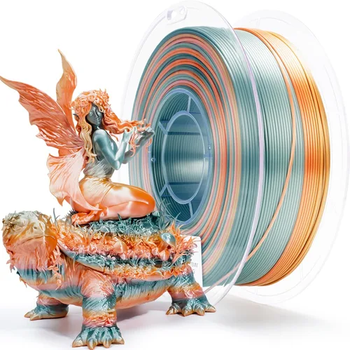 Vista 9 de ZIRO - Rápido cambio de color PLA, filamento de gradiente de color de 1.75mm, filamentos de PLA arcoíris brillantes, compatible con la mayoría