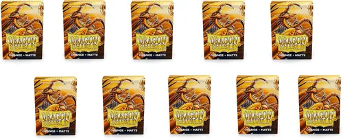 Vista 2 de Dragon Shield - Paquete de 10 fundas para tarjetas de 60 unidades color naranja japonés mate