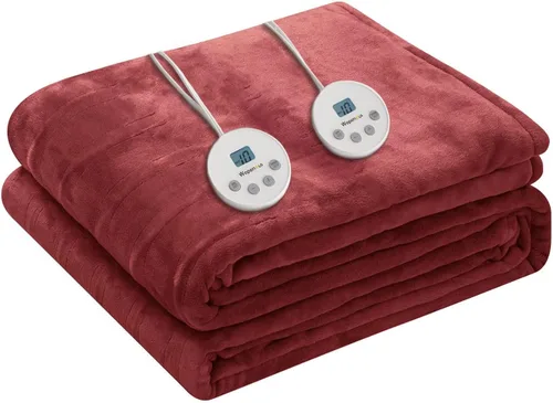 Vista 25 de Wapaneus Manta térmica eléctrica con bolsillo para los pies, con 10 niveles de calefacción y 4 ajustes de temporizador, 4 horas de apagado