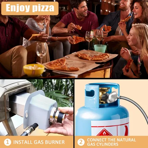 Vista 6 de Utheer Accesorio para quemador de gas para hornos de pizza Karu 12 / 12G / Karu 2 y Fyra 12, quemador de propano sin montaje con encendido