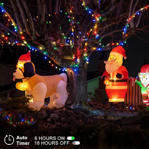 Vista 3 de DBFAIRY Paquete de 2 Luces de Cadena C6 que Funcionan con Pilas, Multicolor 16.4 pies 50 Luces LED de Guirnalda con Temporizador 8 Modos de Luz IP65