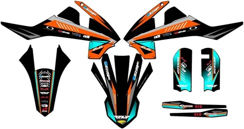 Vista 8 de 2016-2018 SX 65 SURGE Black Senge Graphics Base Kit compatible con KTM