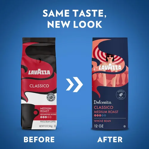 Vista 6 de Lavazza Dolcevita Classico Café en grano entero, bolsa de 12 onzas, tostado medio, rico y con cuerpo, intensidad 3/5, arábica y robusta, ideal