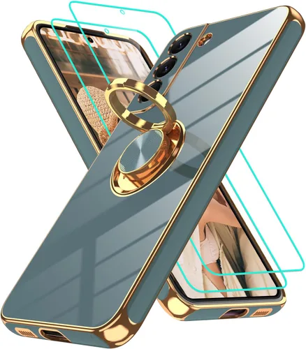 Vista 207 de Funda para Motorola Moto G 5G 2024: Funda Moto G Play 5G 2024 con 2 piezas de protectores de pantalla, soporte de anillo de rotación de 360°