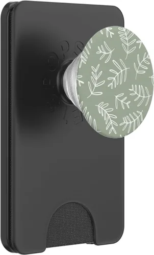 Vista 6 de PopSockets MagSafe PopGrip con patrón floral verde oliva para iPhone