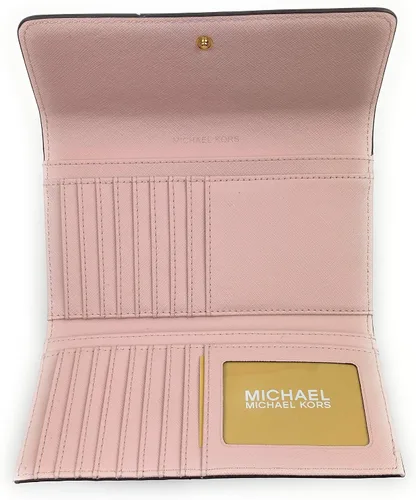 Vista 4 de Michael Kors Billetera grande de viaje Jet Set para mujer (Powder Blush), Powder Blush, Billetera triple