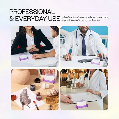 Vista 6 de Beauticom® Soporte de plástico transparente para tarjetas de visita para encimera de escritorio (púrpura transparente, 3 piezas)