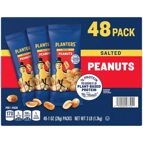 Vista 14 de Planters Paquete variado de anacardos y cacahuetes de frutos secos (36 unidades, 61.49 onzas en total) Cacahuetes salados, cacahuetes tostados